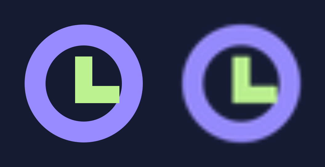 Owned SVG examples made from paths on the left and an embedded small PNG on the right